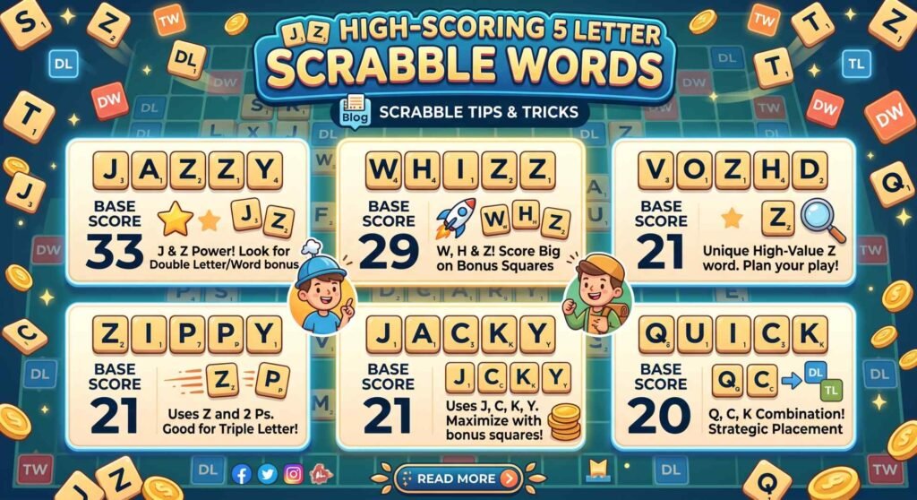 High-Scoring 5 Letter Scrabble Words