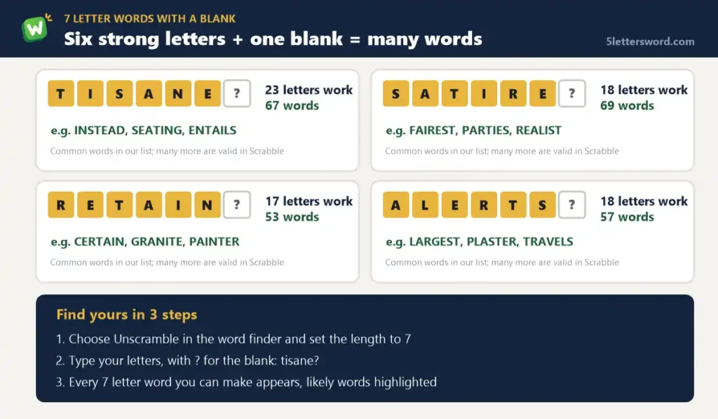  7 letter words blank tile stems